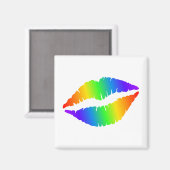 Kleurrijke Hot Lips Vierkante Magneet (Voorkant / Achterkant)