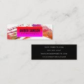 Kleurrijke Hot Pink Label Waterverf Paint Brushed (Voorkant / Achterkant)