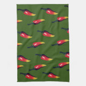 Kleurrijke hot-plpers - Aangepast Theedoek (Verticaal)