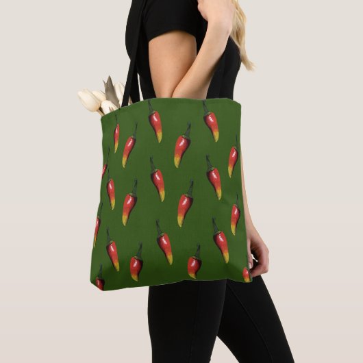 Kleurrijke hot-plpers - Aangepast Tote Bag (Dichtbij)