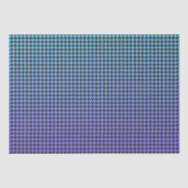 Kleurrijke Houndstooth- Blauw tot Paarse Gradient- Tissuepapier