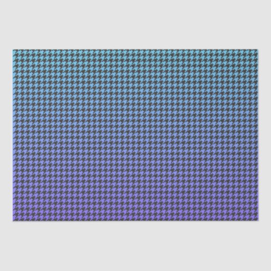 Kleurrijke Houndstooth- Blauw tot Paarse Gradient- Tissuepapier (Voorkant)