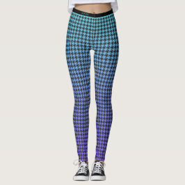 Kleurrijke Houndstooth-Blue Paarse gradiënt- Leggings