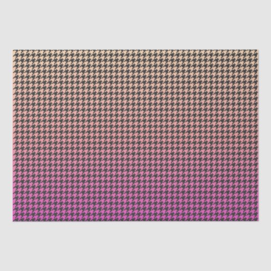 Kleurrijke Houndstooth- Roze tot Gele Gradient- Tissuepapier (Voorkant)