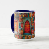 Kleurrijke Housewarming deur Collage voor papa rei Mok (Voorkant links)