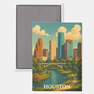 Kleurrijke  Houston Texas Skyline Magneet