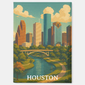 Kleurrijke  Houston Texas Skyline Magneet (Voorkant)