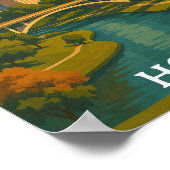 Kleurrijke  Houston Texas Skyline Poster (Hoek)