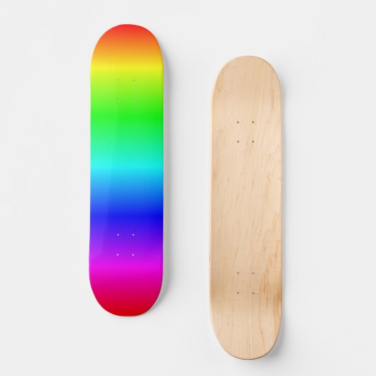 Kleurrijke houten hek planken regenboogskateboard persoonlijk skateboard (Voorkant)
