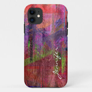 Kleurrijke houten korrel #2 iPhone 11 hoesje
