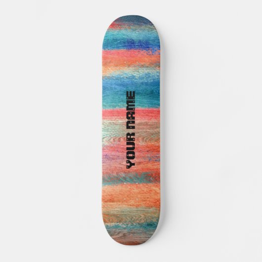 Kleurrijke houten korrel persoonlijk skateboard (Voorkant)