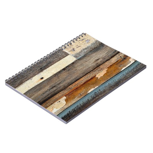 Kleurrijke  houten panelen met afschilfering notitieboek (Linkerzijde)