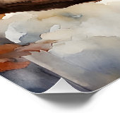 Kleurrijke Houten Uil op Boomtak Perfect Poster (Hoek)