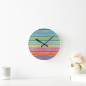 Kleurrijke houtplanten ronde klok (Huis)