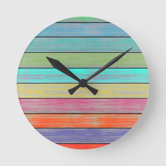 Kleurrijke houtplanten ronde klok (Voorkant)