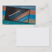 Kleurrijke houttextuur anamorf visitekaartje (Voorkant / Achterkant)