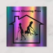 Kleurrijke Huis Schoonmaak Diensten Visitekaartje (Voorkant)