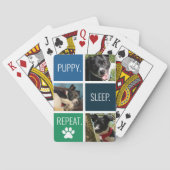 Kleurrijke huisdier foto Dierenvriend modern geome Pokerkaarten (Achterkant)