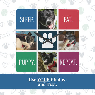 Kleurrijke huisdier foto Dierenvriend modern geome Vierkante Klok