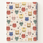 Kleurrijke huisdieren gepersonaliseerde huisdier n notitieboek (Achterkant)