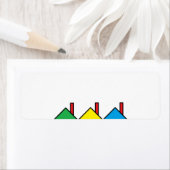 "Kleurrijke huizen" Adresetiketten Etiket (Insitu)