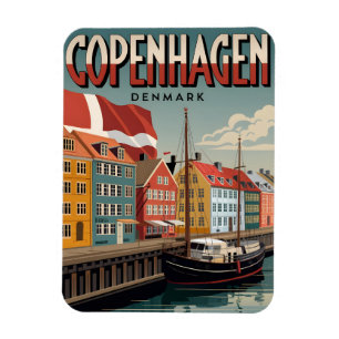Kleurrijke huizen cadeaus uit het oude Kopenhagen Magneet