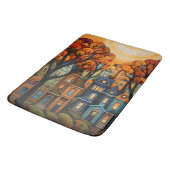 Kleurrijke huizen en bomen in de herfst badmat (Gekanteld)