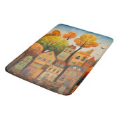 Kleurrijke huizen en bomen in de herfst badmat (Gekanteld)