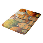 Kleurrijke huizen en bomen in de herfst badmat (Gekanteld)