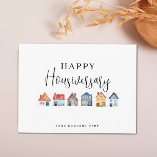 Kleurrijke Huizen Gelukkig Huisjubileum Briefkaart