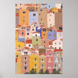 Kleurrijke huizen in Italië Poster
