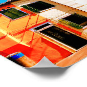 Kleurrijke huizen in Italië reizen foto's Poster (Hoek)