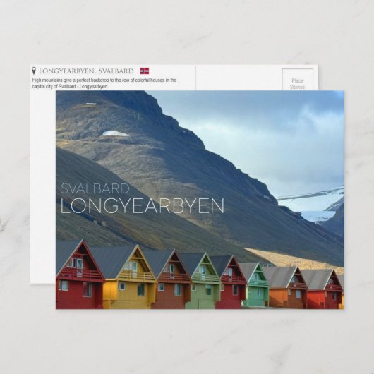 Kleurrijke huizen in Longyearbyen, Svalbard Briefk Briefkaart (Voorkant / Achterkant)