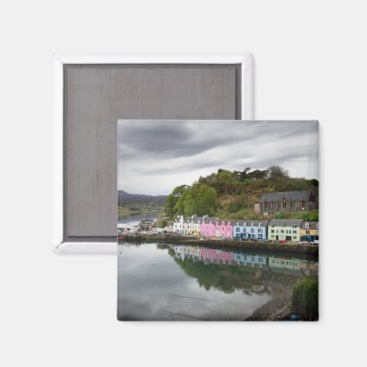Kleurrijke huizen in Portree, Skye Magneet (Voorkant / Achterkant)