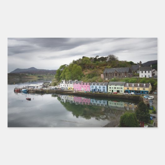 Kleurrijke huizen in Portree, Skye Rechthoekige Sticker (Voorkant)