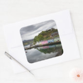 Kleurrijke huizen in Portree, Skye Vierkante Sticker (Envelop)