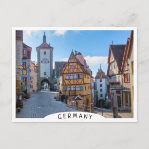 Kleurrijke huizen in Rothenburg, Duitsland Briefkaart