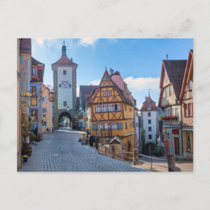 Kleurrijke huizen in Rothenburg, Duitsland Briefkaart