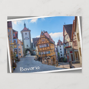 Kleurrijke huizen in Rothenburg, Duitsland Briefkaart