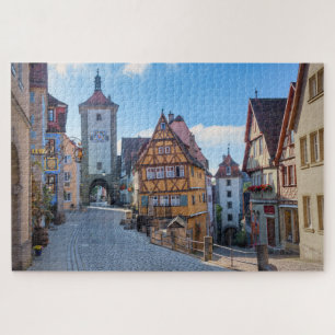 Kleurrijke huizen in Rothenburg, Duitsland Legpuzzel