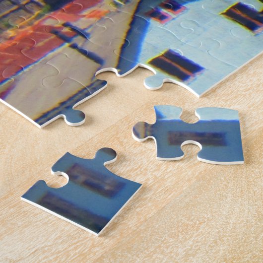 kleurrijke huizen legpuzzel (Zijkant)