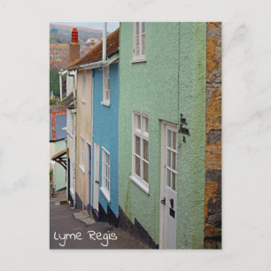 Kleurrijke huizen, Lyme Regis, Dorset, Engeland Briefkaart