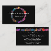 Kleurrijke huizen Modern artistiek onroerend goed Visitekaartje (Voorkant / Achterkant)