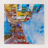 Kleurrijke huizen op Burano, Venetië, Italië. Legpuzzel (Horizontaal)