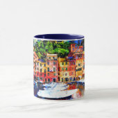 Kleurrijke huizen op het meer mok (Midden)