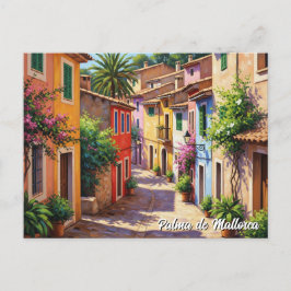 Kleurrijke Huizen Palma de Mallorca Spanje Reizen Briefkaart