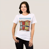 Kleurrijke huizen Tri-Blend shirt (Voorkant volledig)