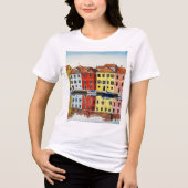 Kleurrijke huizen Tri-Blend shirt (Voorkant)