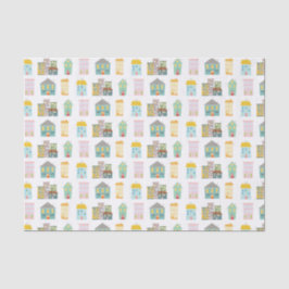 Kleurrijke huizen voor onroerend goed tissuepapier