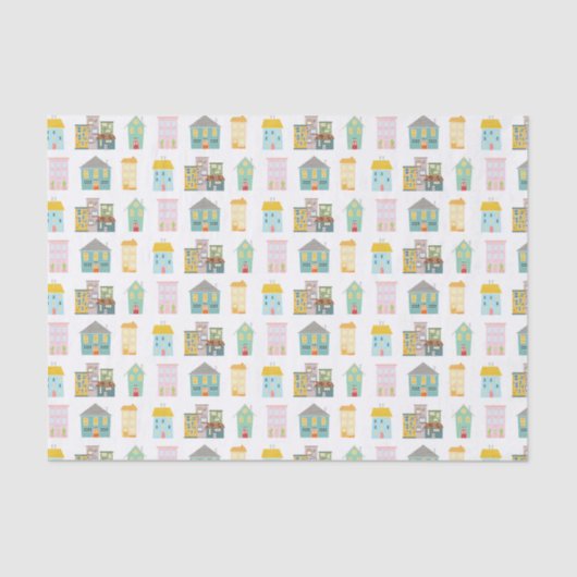 Kleurrijke huizen voor onroerend goed tissuepapier (Voorkant)
